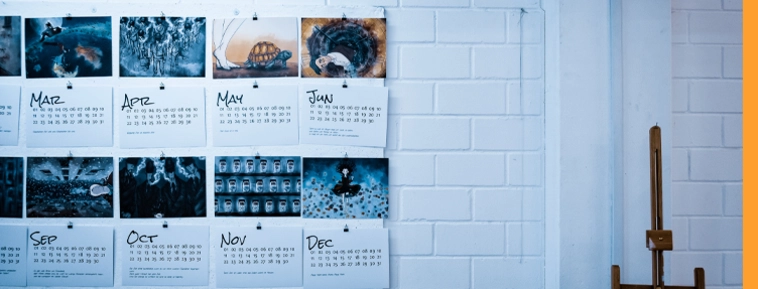 Calendarios de Pared con Espiral en el Medio